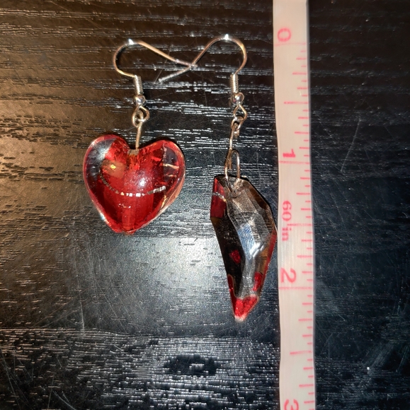NEW Vampire Fang Wolf Crystal Heart Blood Glass Emo Charm Dangle Drop Angel Wing - Picture 4 of 5